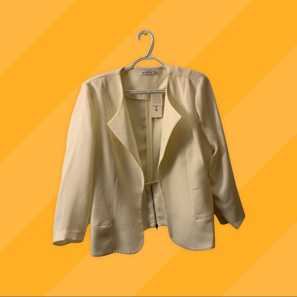 Nice Cream blazer. Size L. Just fab is the brand. New with tags.